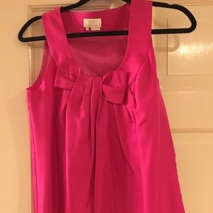 Hot Pink Kate Spade Bow Sleeveless Silk Top